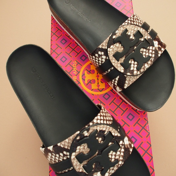 Tory Burch Leigh Snake Printed Slide S 9 9.5 - Picture 1 of 8